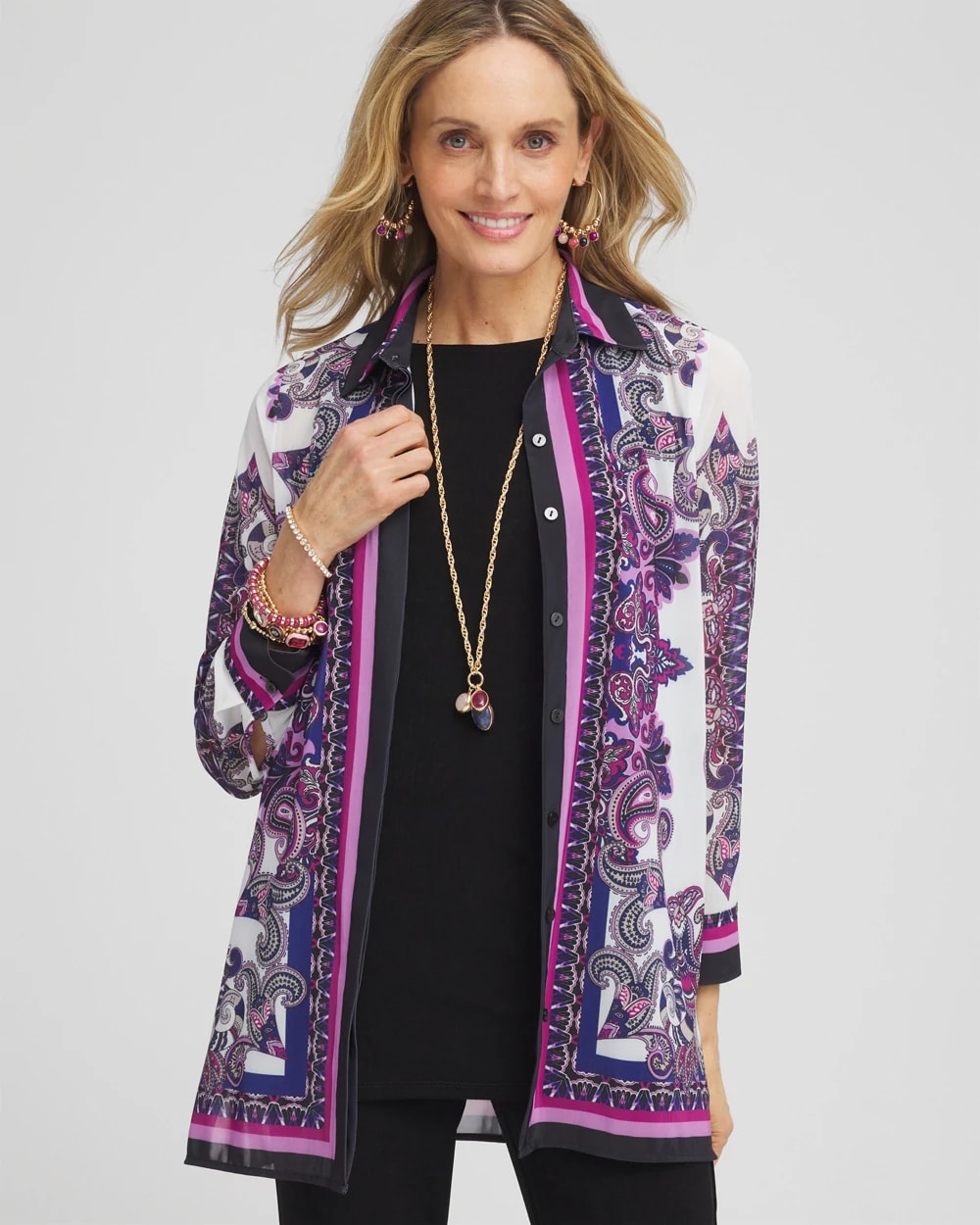 Travelers™ Collection Mesh Shirt Jacket | Chico's Travelers™ Collection Mesh Shirt Jacket | Chico's